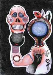 Inside-Out, 2012 (toll, tinta és színes ceruzák papíron)